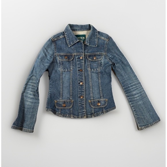Bitten Sarah Jessica Parker Jackets & Blazers - Bitten Denim Jacket Womens Medium Blue SJP Sarah Jessica Parker Trucker Jean